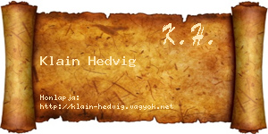 Klain Hedvig névjegykártya